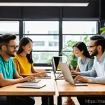 편집 과정에서의 책임 분담 - **Prompt 1: "A diverse team of Malaysian content creators and editors, dressed in smart casual attir...